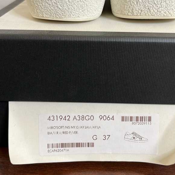 Gucci Ace Web Embroidered Bee Leather Sneakers size 37 Made in Italy Authentic - Picture 6 of 16